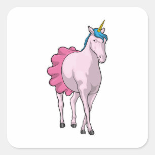 Unicorn Ballerina Ballet Square Sticker