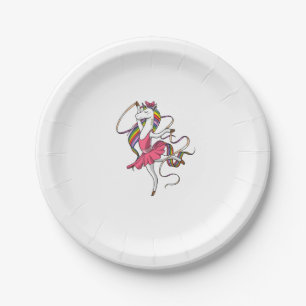 Unicorn Ballerina Rainbow Ballet Dancer Women Girl Paper Plates
