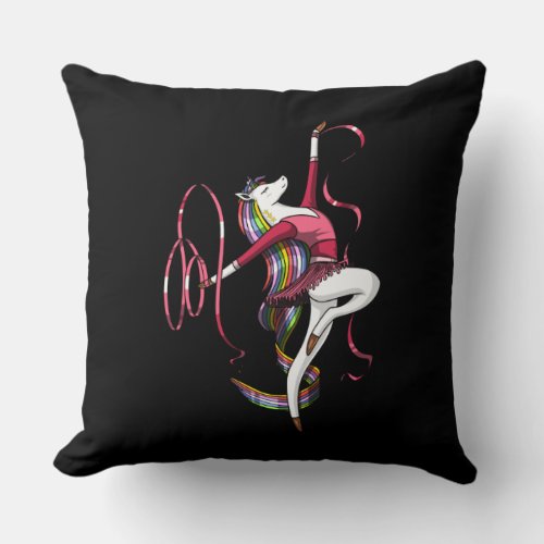 Unicorn Ballerina Throw Pillow