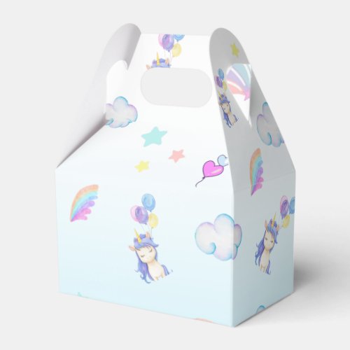 Unicorn balloon rainbow gradient  birthday party  favor boxes