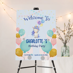 Unicorn balloon rainbow gradient  birthday party  foam board