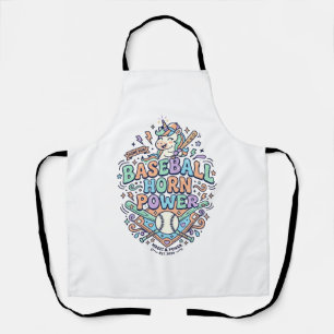 Unicorn Baseball Horn Power Kawaii Vector Design_1 Apron