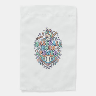 Unicorn Baseball Horn Power Kawaii Vector Design_1 Garden Flag
