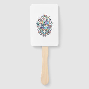 Unicorn Baseball Horn Power Kawaii Vector Design_1 Hand Fan