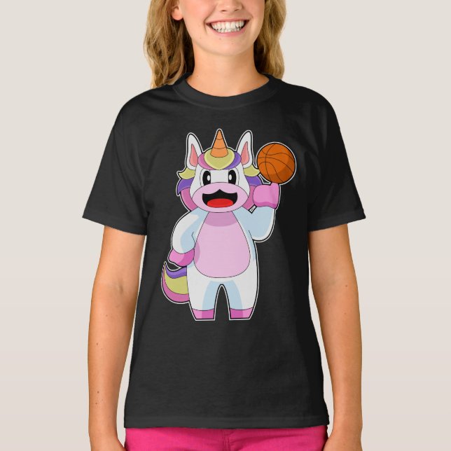 Unicorn Basketball player Basketball T-Shirt (Front)