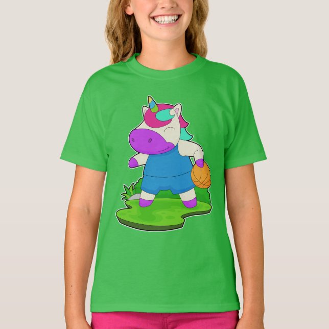 Unicorn Basketball player Basketball T-Shirt (Front)