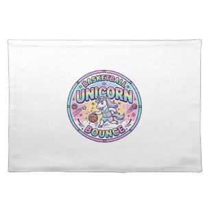 Unicorn Basketball Unicorn Bounce Funny Shirt Grap Cloth Placemat
