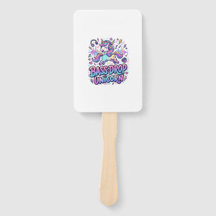 Unicorn Bass Drop Unicorn Gift Idea Typography Des Hand Fan
