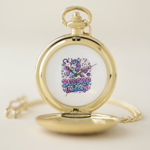 Unicorn Bass Drop Unicorn Gift Idea Typography Des Pocket Watch