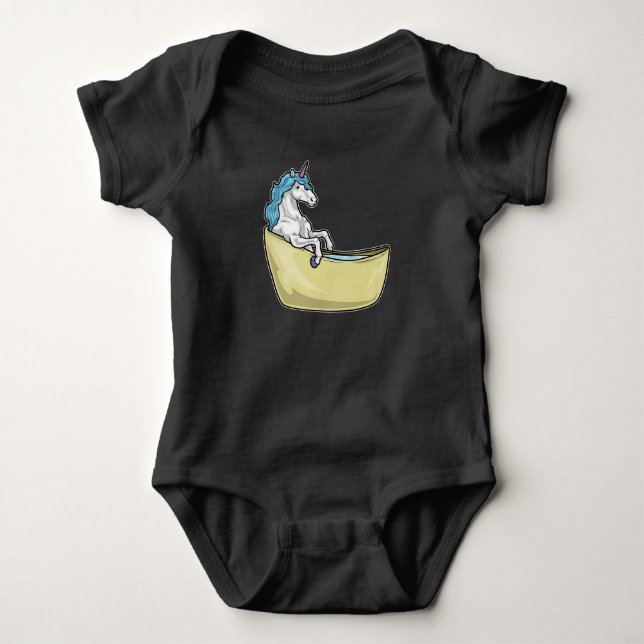 Unicorn Bathe Bathtub Baby Bodysuit (Front)