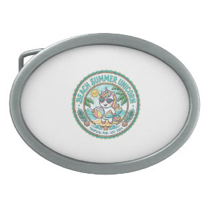 Unicorn Beach Summer Unicorn POD Ready Apparel Gra Belt Buckle
