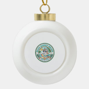 Unicorn Beach Summer Unicorn POD Ready Apparel Gra Ceramic Ball Christmas Ornament