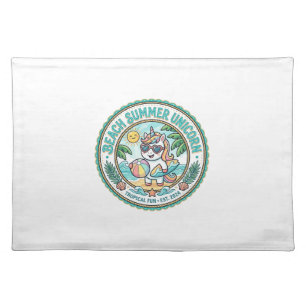 Unicorn Beach Summer Unicorn POD Ready Apparel Gra Cloth Placemat