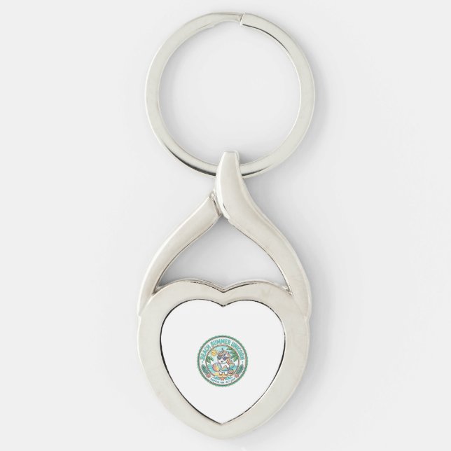 Unicorn Beach Summer Unicorn POD Ready Apparel Gra Keychain (Front)