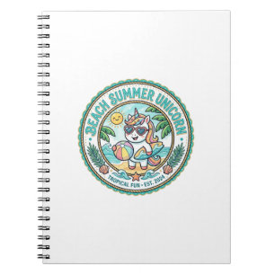 Unicorn Beach Summer Unicorn POD Ready Apparel Gra Notebook