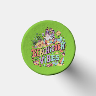 Unicorn Beachicorn Vibes Whimsical White Backgroun Golf Tees