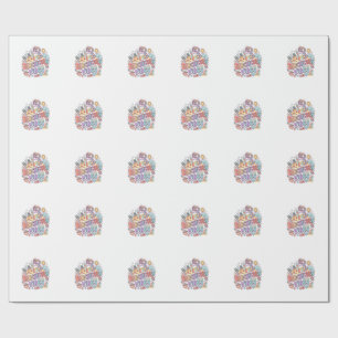 Unicorn Beachicorn Vibes Whimsical White Backgroun Wrapping Paper