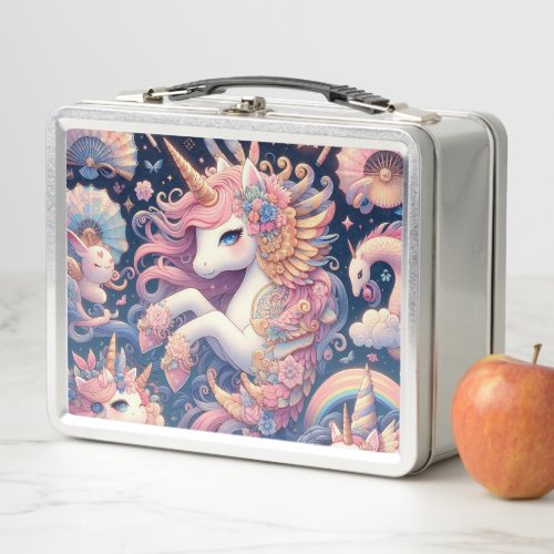 Unicorn Beauty and Mystery Metal Lunch Box