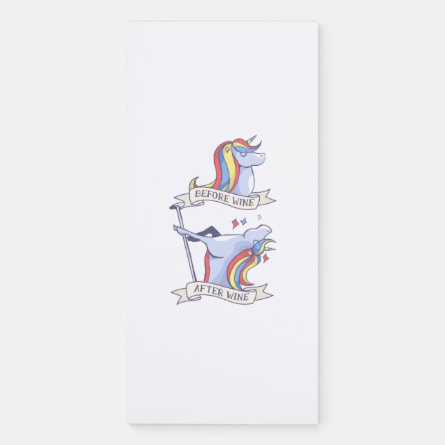 Unicorn Before and After Wine Magnetic Notepad (Front)