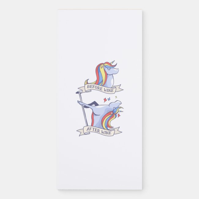 Unicorn Before and After Wine Magnetic Notepad