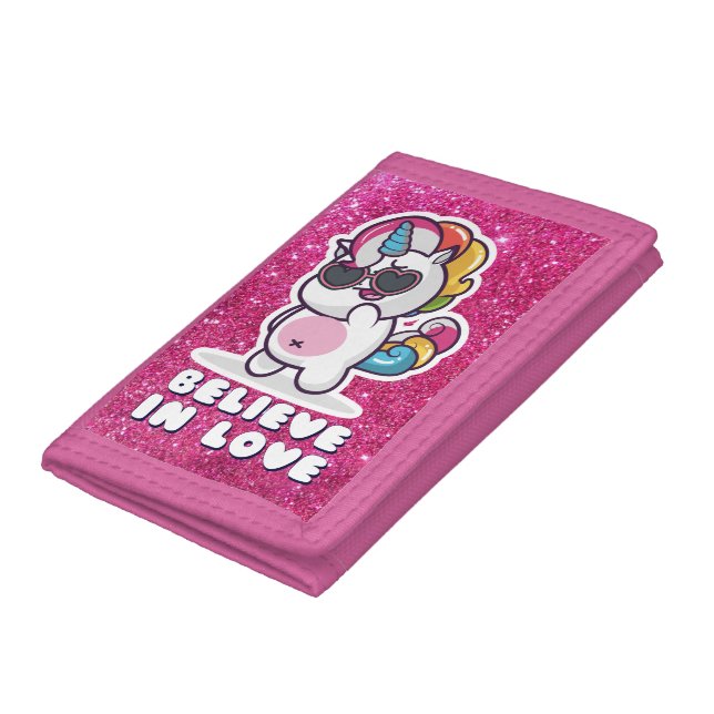 Unicorn Believe in Love Tri-fold Wallet (Bottom)