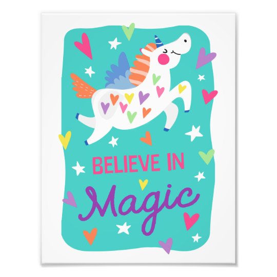 Download Unicorn Believe in Magic Print | Zazzle.com