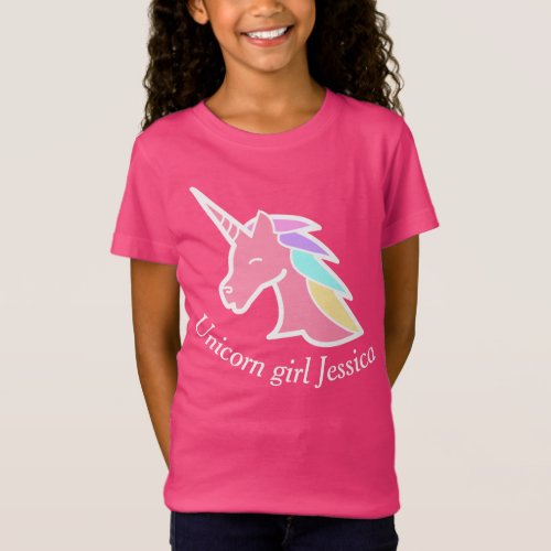 Unicorn believer pink personalized girl t_shirt