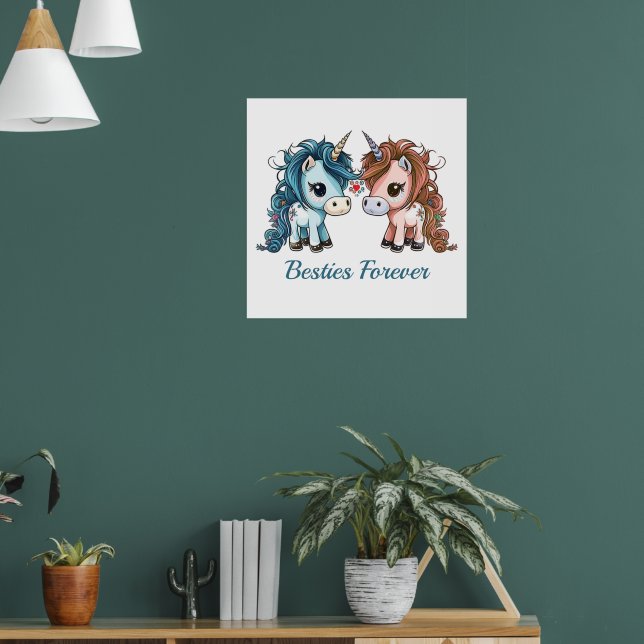 Unicorn Besties Forever  Poster (Living Room 1)