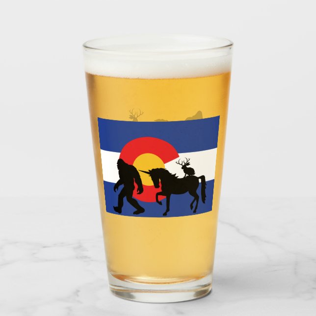 Unicorn, Bigfoot and Jackalope Glass (Front Filled)