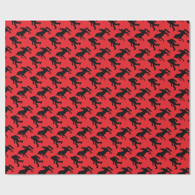 Unicorn, Bigfoot and Jackalope Wrapping Paper (Flat)