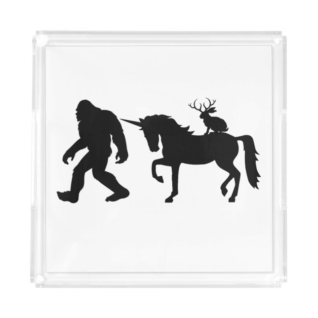 Unicorn, Bigfoot, Jackalope Acrylic Tray (Front)