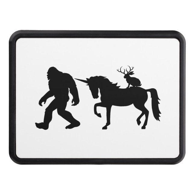 Unicorn, Bigfoot, Jackalope Hitch Cover (Front)