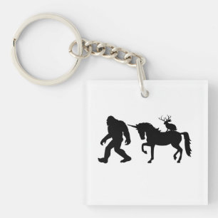 Unicorn, Bigfoot, Jackalope Keychain