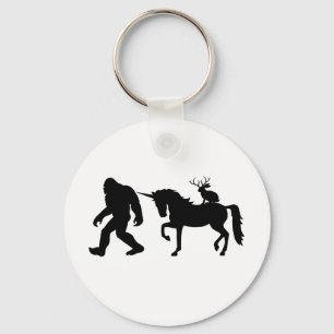 Unicorn, Bigfoot, Jackalope Keychain