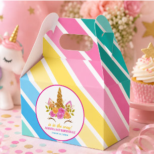 Unicorn Birthday 1st Birthday Party Favor Boxes