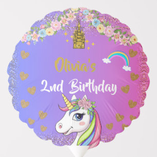 Unicorn Birthday Balloon  Rainbow Unicorn Party