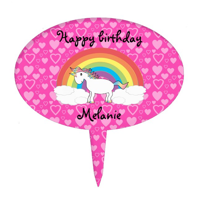 Unicorn birthday cake topper (Front)
