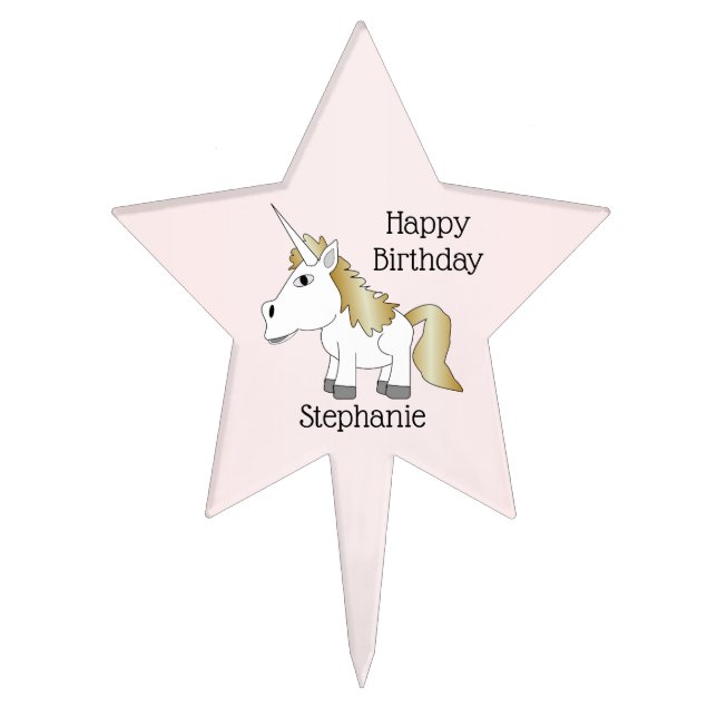 Unicorn Birthday Cake Topper (Front)