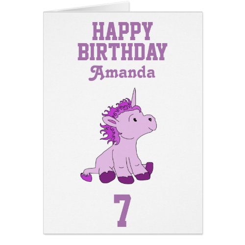 Unicorn Birthday Card for Kids _ Personalize it