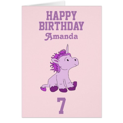 Unicorn Birthday Card for Kids _ Personalize it