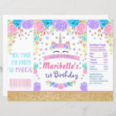 Unicorn Birthday Chip Bag Wrapper Party Favor (Front/Back)
