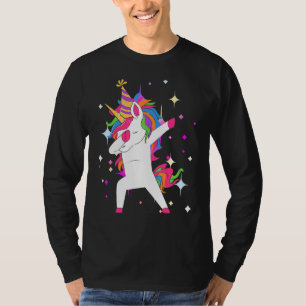 Unicorn Birthday Cute Dab Dancing Unicorns Mom Da T-Shirt