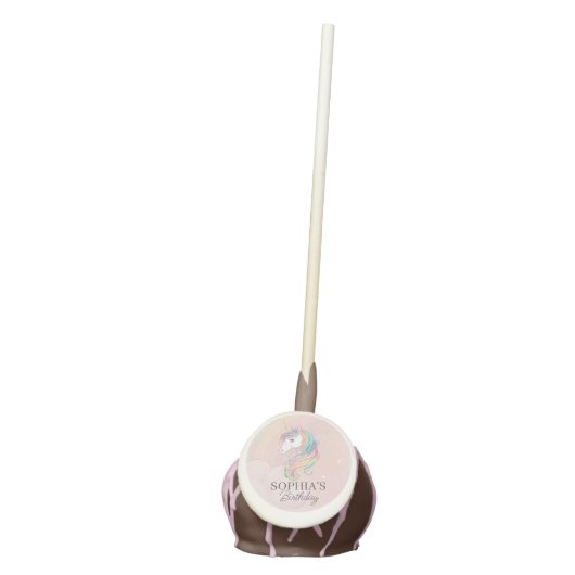 Unicorn birthday dessert favors cake pops (Front)