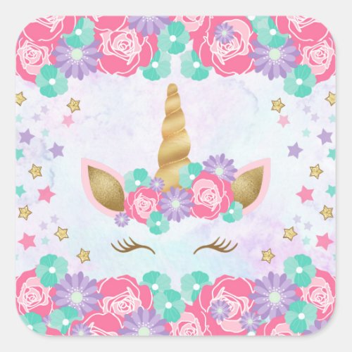 Unicorn Birthday Envelope Seals