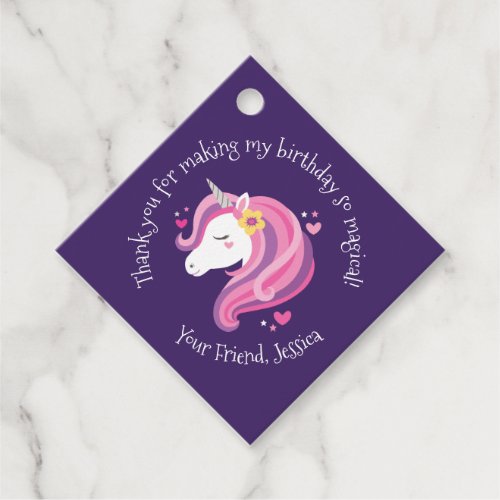 Unicorn Birthday Favor Tags