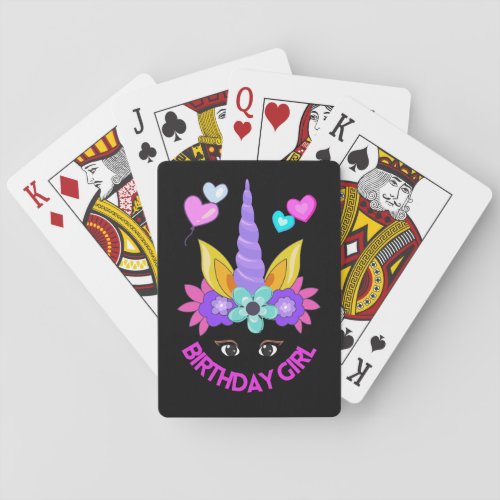 Unicorn Birthday Girl Birthday Party             Poker Cards