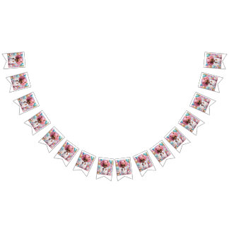Unicorn birthday girl bunting flags
