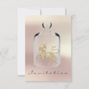 Unicorn Birthday Girls Night Out Party Rose Gold Invitation