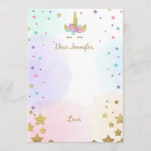 Unicorn Birthday guestbook cards Time Capsule Girl