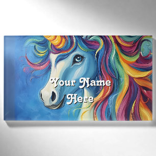 unicorn birthday host name tag